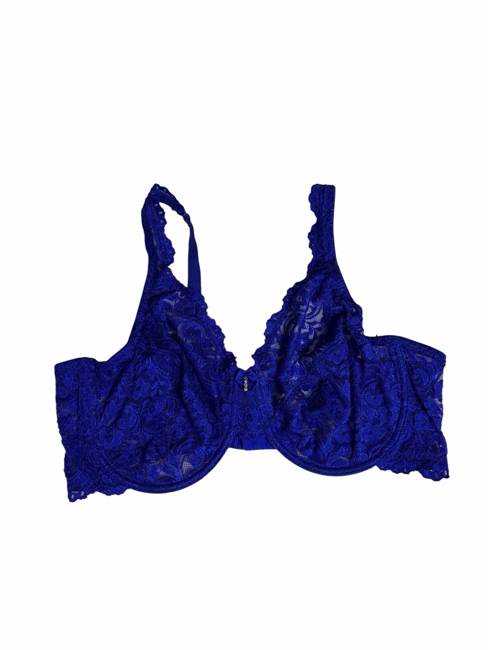 Smart & sexy purple lace mesh sheer underwire nylon bra size 44D